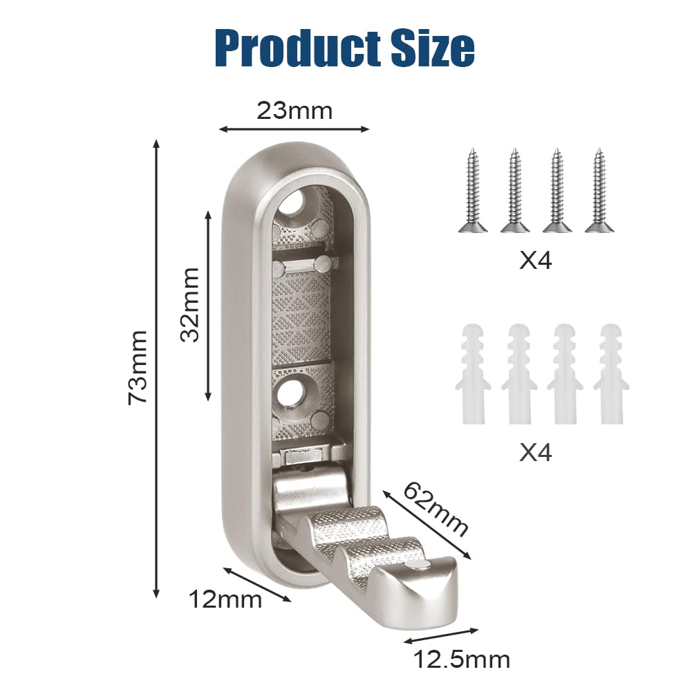 Flintronic 2 sztuki składane aluminiowe wieszaki na ubrania, składane haczyki na płaszcz, samoprzylepne haczyki ścienne drzwi, do wieszania płaszczy, szalików, portfeli i