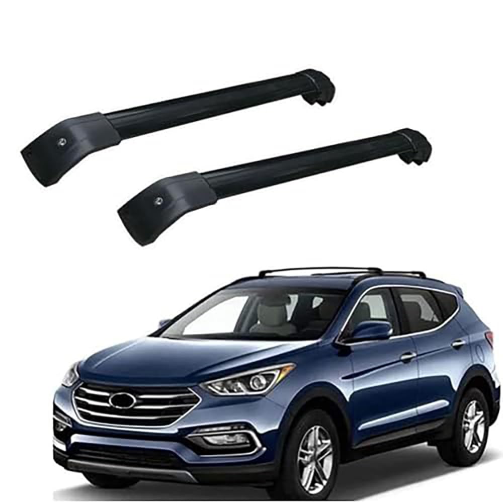 XATHKJOE 2 pieces Car Roof Rack Bars, for Hyundai Santa Fe 2013 2014 2015 2016 2017 2018 Racks Roof Carrier Roof Rails Longitudinal Rod Luggage Rack Exterior Travel Accessories,A