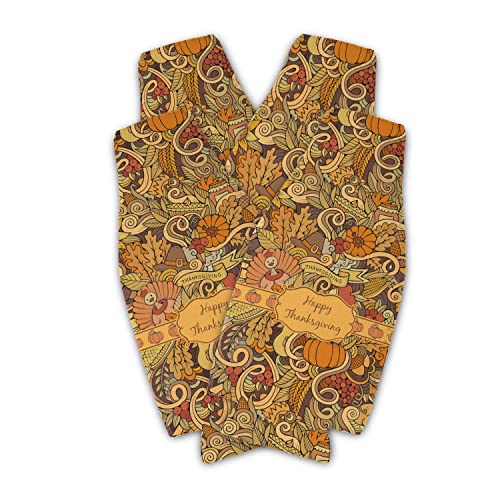 Personalized Thanksgiving Zipper Bottle Cooler - Set of 4