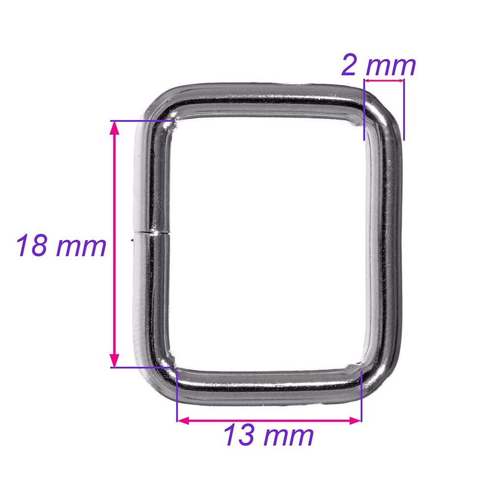Craft County MTLLOOP58-SLVR~CRAFT_TS - Anelli rettangolari in metallo argentato da 1,5 cm, disponibili in confezioni da 2, 5, 10, 25, 50 e 100 confezioni da 100 pezzi, colore: argento
