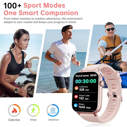 Image of Smart Watches for Women, 1.83 inch HD Touchscreen Fitness Tracker, Bluetooth Notifications /Calls, IP68 Waterproof, 100+ Sport Modes, 24 /7 Heart Rate & Sleep Monitor for iPhone Android iOS