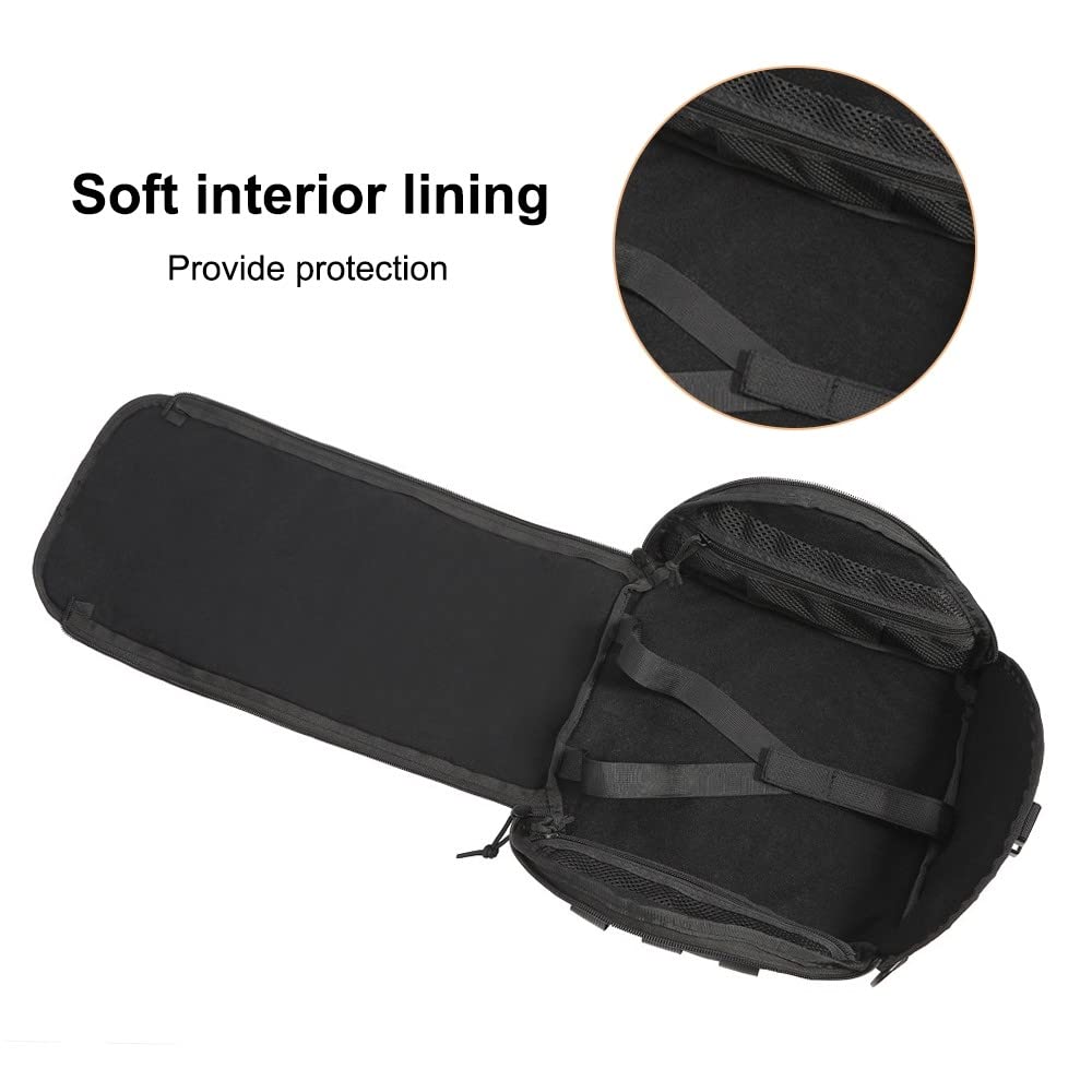 DONGKER Taktische Molle Helmtasche, Tactical Clamshell Helmet Bag, Staubdicht Helm Tragetasche mit Gepolsterte und Fleece Gefütterte für Airsoft, Motorrad- und Fahrradhelme, 28x23x15 cm