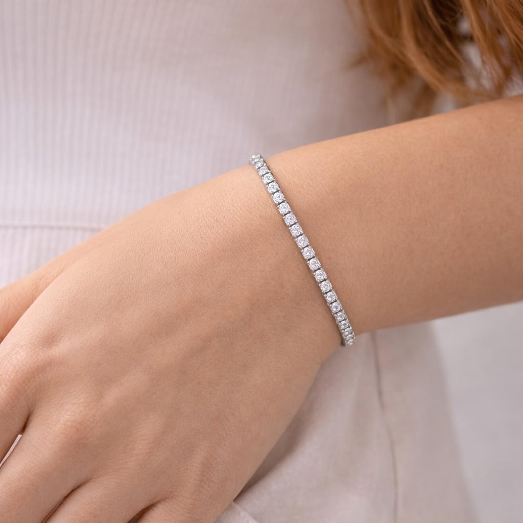 Tennis Bracelet for Women -18K Gold Plated 2.5/3/4mm Cubic Zirconia stones | Size 6.5 - 7Inch Stainless steel Tennis Bracelet for Women - Gift Fashion Jewelry, Perfect for adding a touch of elegance to any outfit - Image 6