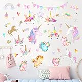 🦄【Zuverlässiges Material】Wandtattoos sind aus hochwertigem, selbstklebendem PVC-Mattmaterial, sicher und ungiftig, leicht abzuziehen und zu kleben, langlebig und wasserdicht. Ziehen Sie sie einfach ab und kleben Sie sie an den gewünschten Stellen ein, ohne dass Rückstände zurückbleiben. Es kann auf die meisten glatten, ebenen, trockenen und sauberen Oberflächen aufgetragen werden, die sehr leicht zu kleben oder zu entfernen sind.