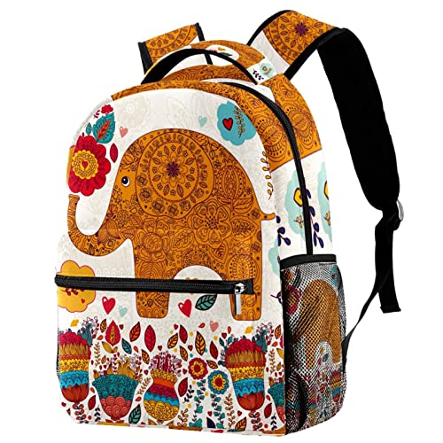Mochilas ligeras y resistentes de flores de elefante con compartimentos organizadores