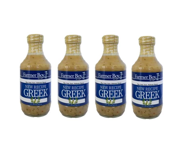 Farmer Boy New Recipe Greek Dressing 16oz - 4 bottles -16oz/each