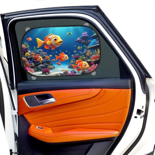 JELLYBABABABY Lot de 2 pare-soleil de voiture pour bébé - Protection UV rafraîchissante pour enfants et animaux domestiques - Obscurité optimale avec ventouses - Taille universelle 51 x 31 cm - Teinte