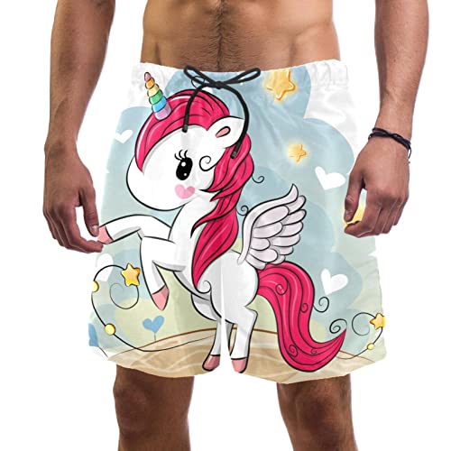 Short de bain homme Yuzheng maillot de plage licorne