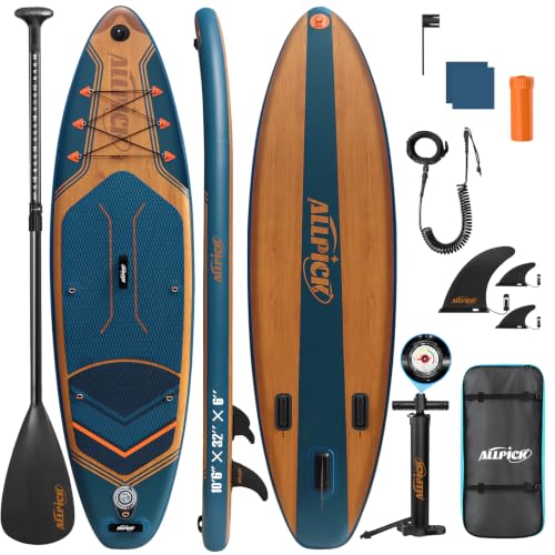 ALLPICK Tabla Paddle Surf Hinchable, Stand Up Paddle Board Sup, Tabla Padel Surf 320 cm, Soporte Universal para Cámara, 