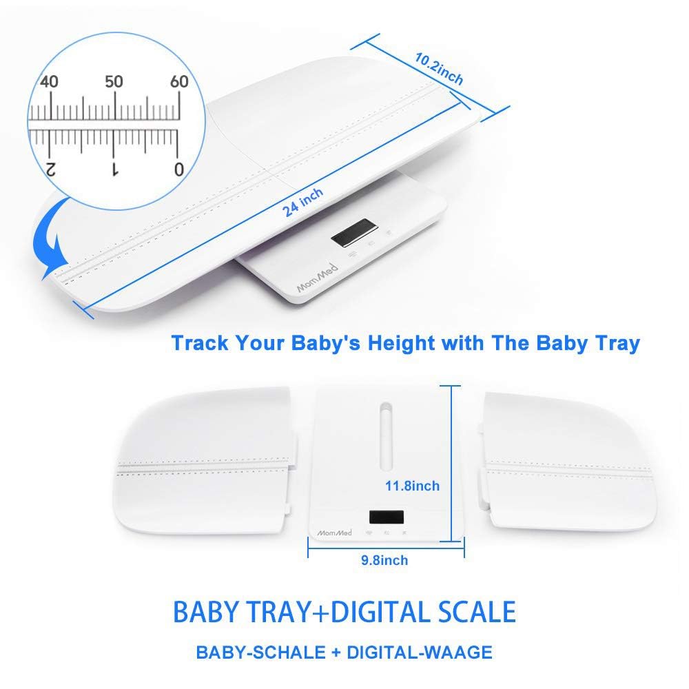 Báscula digital para bebés de 50 g hasta 100 kg, con función de sujeción y accesorio extraíble