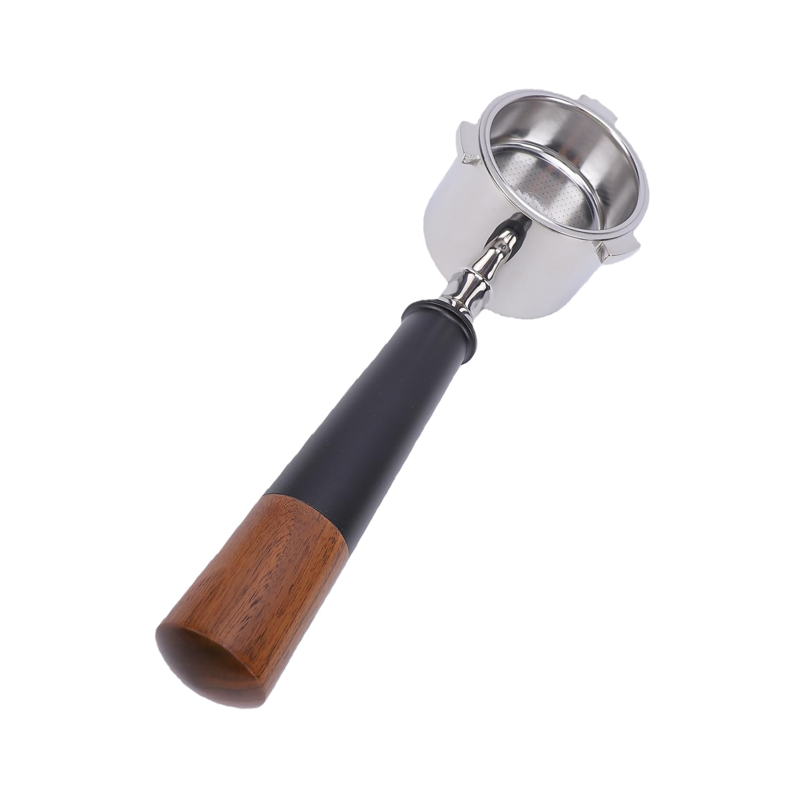 XUMIUZIY 51mm Coffee Portafilter with Walnut Handle | Acero inoxidable, Apto para máquinas Uso en casa o cafetería