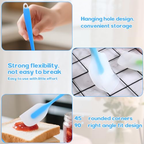 Image of 1Pcs Silicone Spatulas,Translucent Heat Resistant Flexible Non-stick Spatula,Food Grade Kitchen Essential Grip Gadgets Premium Scraper(Blue,Small)