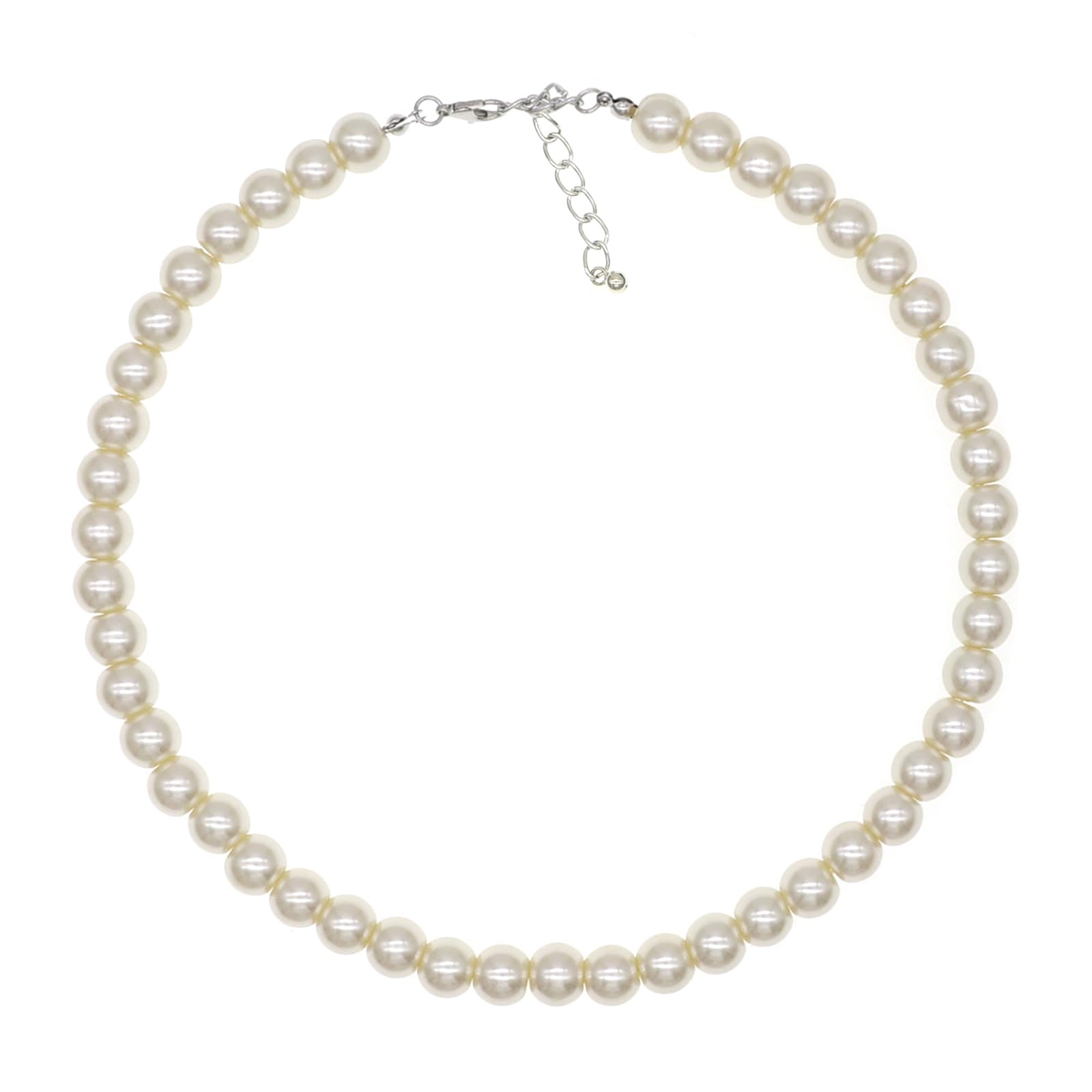 Long Simulated Shell Pearl Strand Necklace For Women 10mm AAA+ Pearl Choker Statement Necklace
