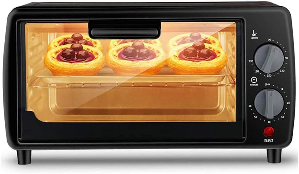 horno tostador, mini freidora de aire Mini 9L y 600 W potencia Temperatura ajustable 0-230 ℃ temporizador 60 minutos Horno eléctrico 3 capas doméstico Happy Life Freidora
