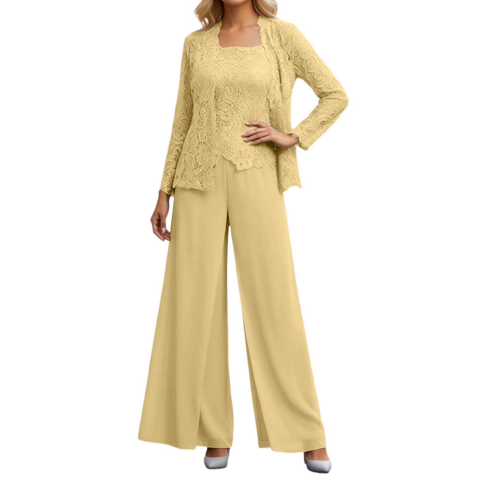 Abito da Elegante in Chiffon Trasparente con Cardigan e Design a Strati Sofisticato per Donne