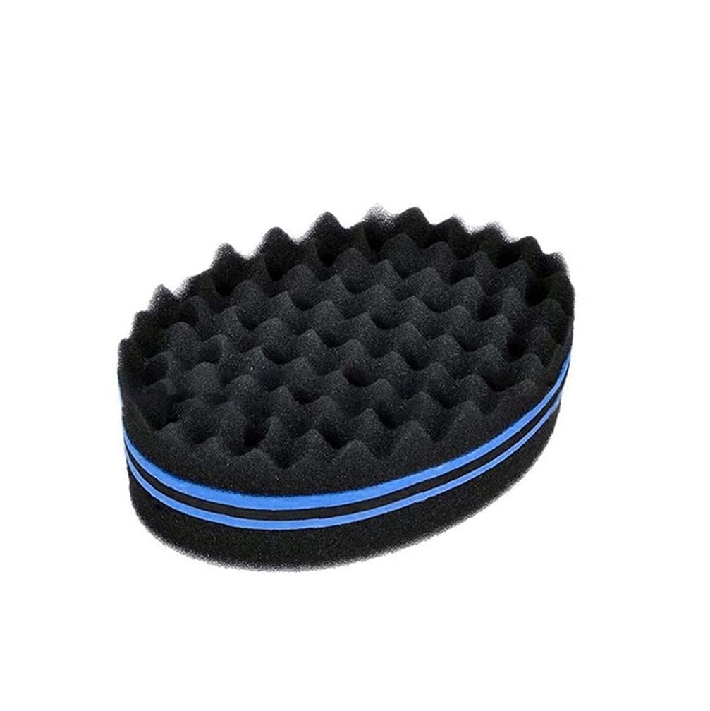 Curl Twist Hair Sponge Big Oholes Peine De Doble Cepillo De Onda Dreads Locking Afro Curling Cuidado Herramienta Bono Pelo (Azul)