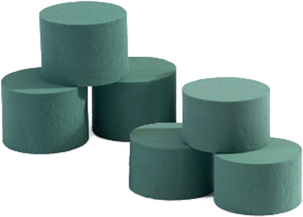 Oasis Ideal Round Cylinder Wet Foam. Florist Floral Craft Flowers/Floristry Design & Displays 8cm x 6cm - Fresh Flowers (Pack of 20)