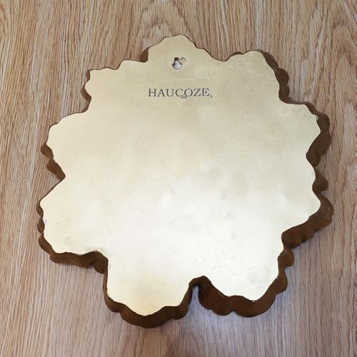 HAUCOZE Flower Wall Decor Flower Gifts Figurine Home Arts Sculpture Polyresin Gold 12.2inch - Image 4