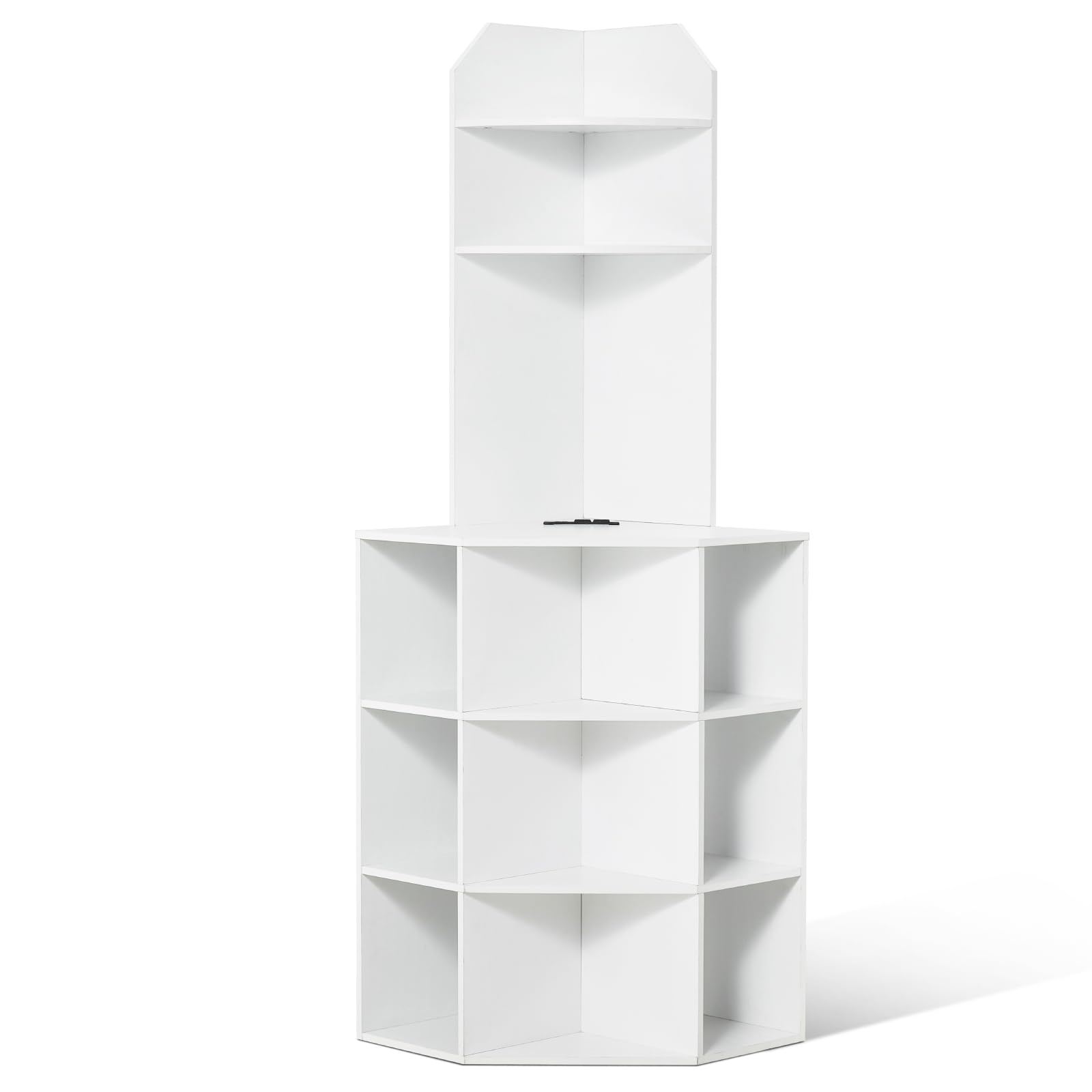 VEVOR Eckschrank mit 6-stufigen Regalen und integrierter Steckdosenleiste (1626 mm hoch) – 90° Eckdesign