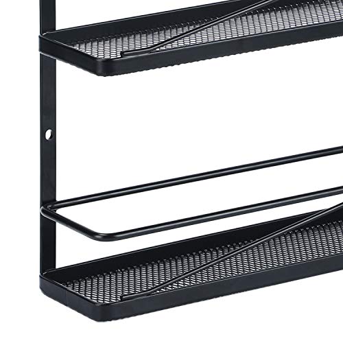 VEESUN Wall Mounted Spice Rack Organizer for Cabinet Pantry Door Kitchen Large Hanging Spice Shelf, 4 Tier,Black. - Thumbnail 7