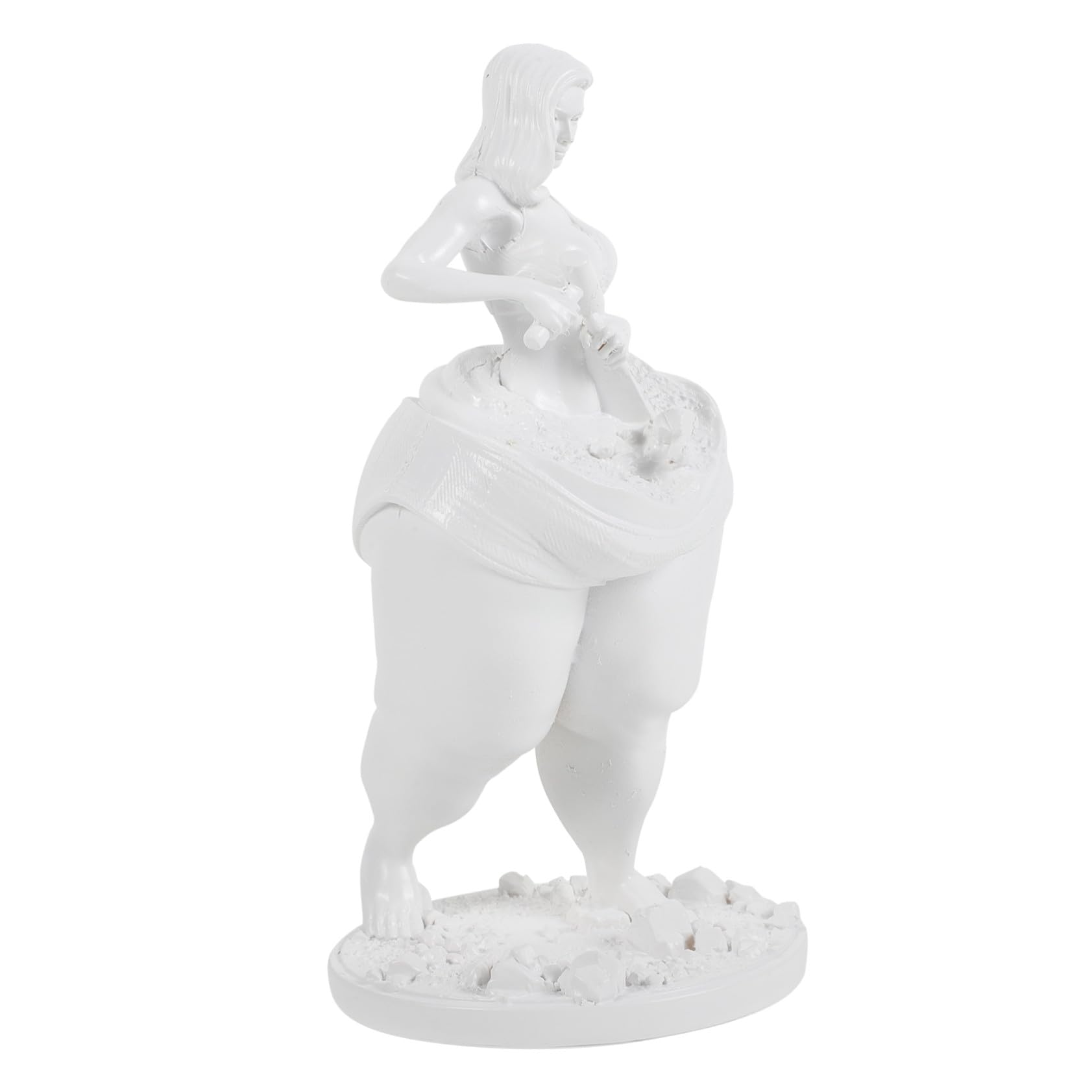 ULTECHNOVO Statua di Donna in Resina Decorazione da Scrivania Ornamentale Fitness Stile Minimalista Regalo per Appassionati di Yoga e Arredamento Casa