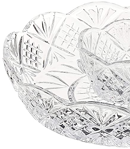 Godinger Crystal Appetizer Serving Platter for Parties Chips and Dip or Snacks Hosting Plate,Silver - Image 4