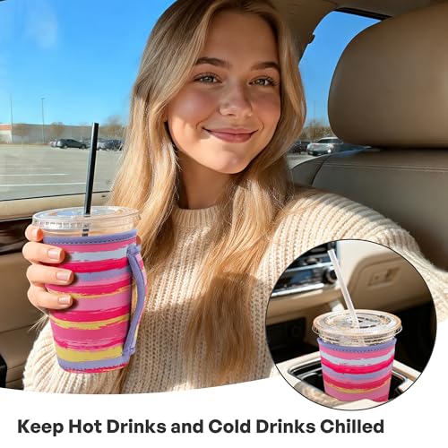 Image of 3Pk Reusable Coffee Sleeves, Neoprene, Fits 16-32oz Hot /Cold Drink