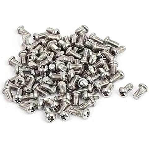 304 Stainless Steel M2 Phillips Round Pan Head Machine Screws (M2 X 5MM,100PCS) Cover