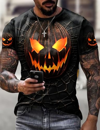 Men Shirts Halloween Spooky Season Graphic Tshirts Funny Short Sleeve Tee Top2