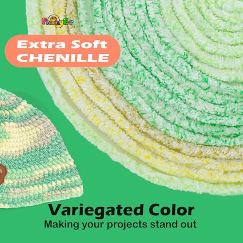 Image of Super Soft Velvet Chenille Yarn for Crocheting and Knitting-Easy to Crochet-Bulky, 3.5oz /93yds of Each Skein-Chunky Plush Yarn for Hand Craft Blanket Ammigurumi DIY (Mint Breeze, 3 Pack)