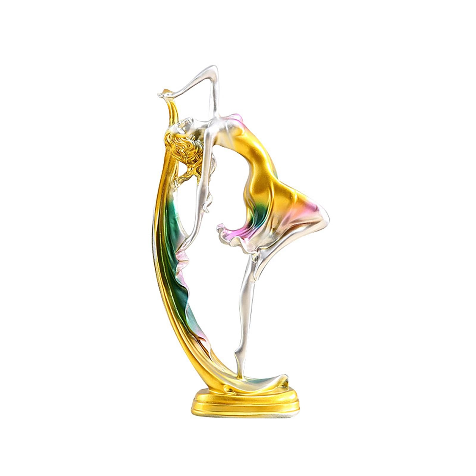 Dytartzx Creative Modern Dancing Girl Statue Decor, Resin Figurine Sculpture For Home And Office Arrangement, Desktop Ornament For Bookshelf And Tabletop Decoration, Ele