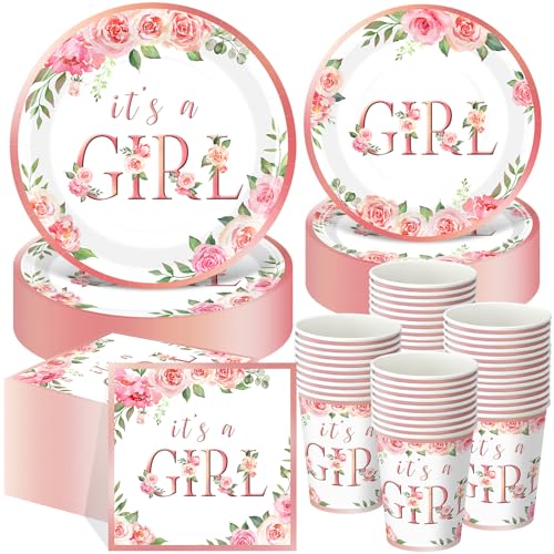 Funnymoom 250 Pcs It's A Girl Party Decoration for 50