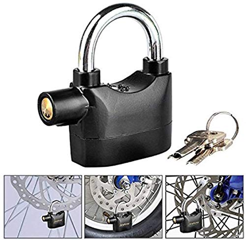 Image of Anti-Theft Smart Alarm Lock with Motion Sensor & Siren, Zinc Alloy, for Bike, Door & Gate (Black)