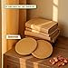 6-Pack Cork Coasters, 4 Inch Absorbent Reusable Beverage Coasters with Lip, Heat Resistant Non-Slip Cup Pads for Glasses Mugs, Natural Wood Table Protectors
