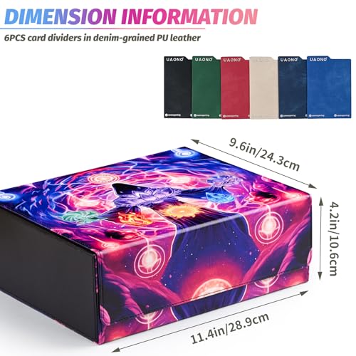 MTG Deck Box 1800+ Card Storage Box with Six Card Dividers Magnetic Closure Card Holder Fits for Magic Game Cards-Mage