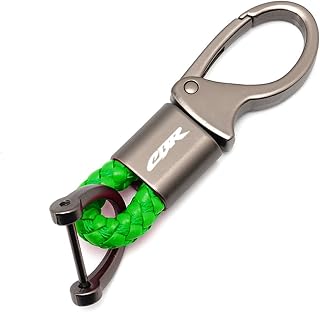 BCOTNHZT para H CBR500R 600RR 1000RR CBR FIREBLADE CB650R Motocicleta CNC Llavero De Metal Llavero De Cuerda Trenzada(Verde)