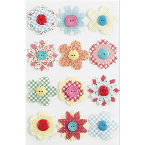 Martha Stewart Crafts Stickers, Stitched Button Flowers