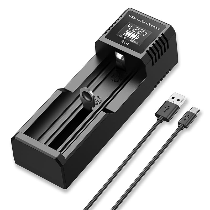 Amazon | 【Amazon限定ブランド】マルチ電池充電器 LCD液晶付き
