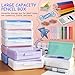 Nuozme Double Layer Pencil Box, Hard Pencil case 2 Compartments, Plastic Large Capacity Pencil Case with Snap-tight Lid, Hard Storage Organizer Box for Girl Boy, Medium-sized