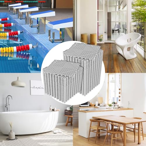 Image of ToLanbbt Modular Interlocking Cushion 48P 11.8 inch x 11.8 inch Interlocking Rubber Floor Drain Holes Non-Slip Splicing Drainage Mats for Deck, Shower, Kitchen, Drain Pool, Sauna Bath, Indoor Outdoor (Grey)
