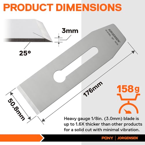 Image of JORGENSEN No.4 & No.5 Wood Planer Blade - for No.4 Smooth Plane & No.5 Jack Plane, Professional Level O1 Steel, High Hardness & Long Edge Retention, 3mm Thickness Replacement Blade