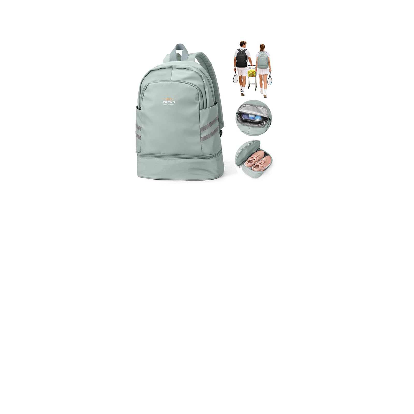 SZLX Zaino da Tennis per Donne Uomini, Borsa da Tennis, Borsa Zaino per Badminton, Grande Borsas da Racchetta Borsas Sportiva che Può Contenere 2 Racchetta e Scarpe da Tennis