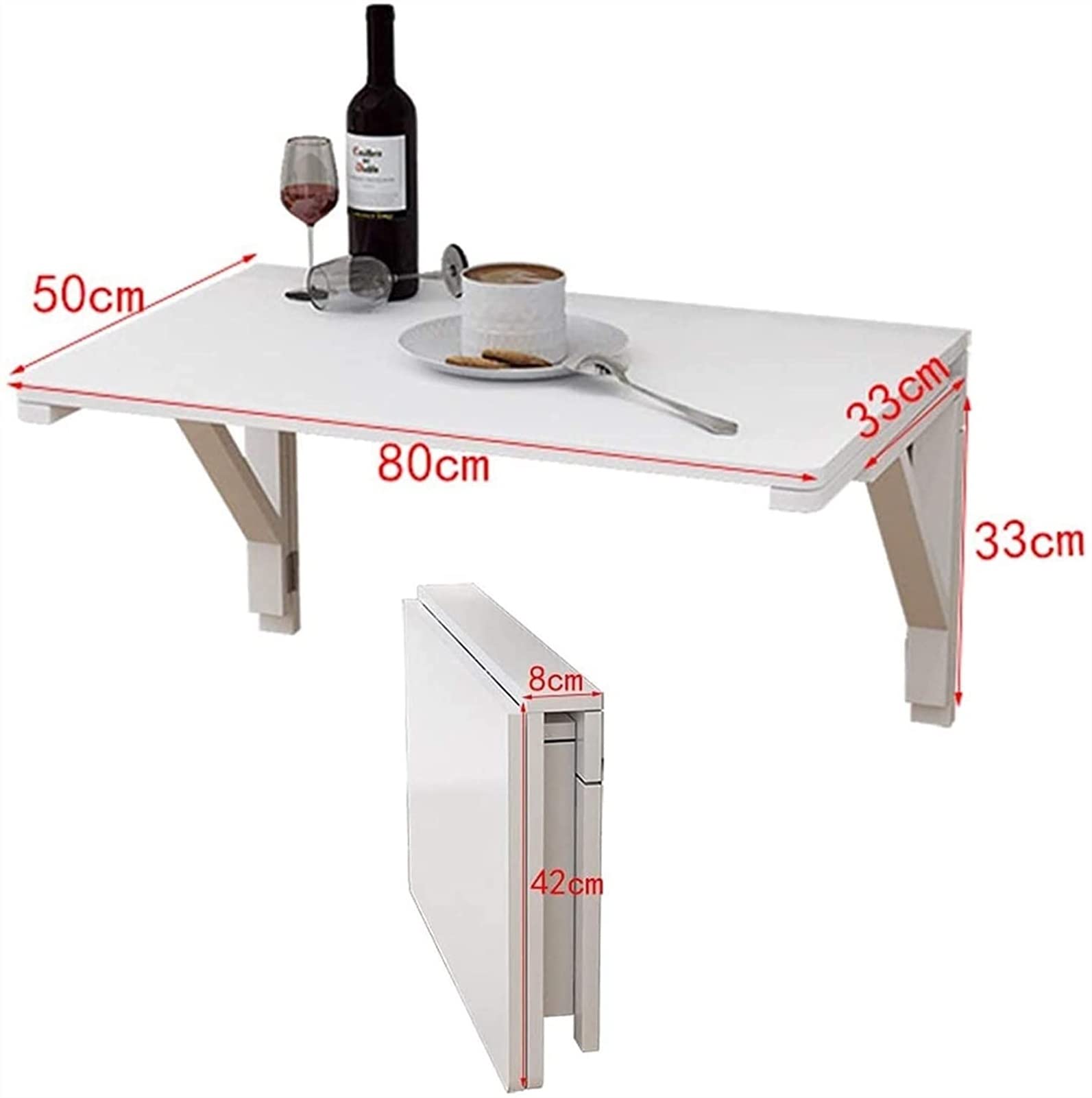 ADITAM Tavolo da Parete Scrivania Galleggiante Salvaspazio Banco da Lavoro a Parete Tavolo da Parete Pieghevole Scrivania Uso Pesante per Sala da Pranzo, Studio, Cucina, Cena, Lavanderia (Color :