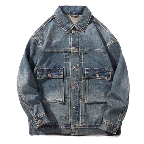 Men's Denim Jacket Male's Loose Casual Outerwear Denim Coat