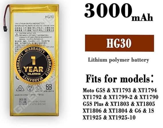 Image of Original HG30 Battery for Motorola g6 /g5s Plus Dual Battery with 1 Year Warranty *** (P00240)