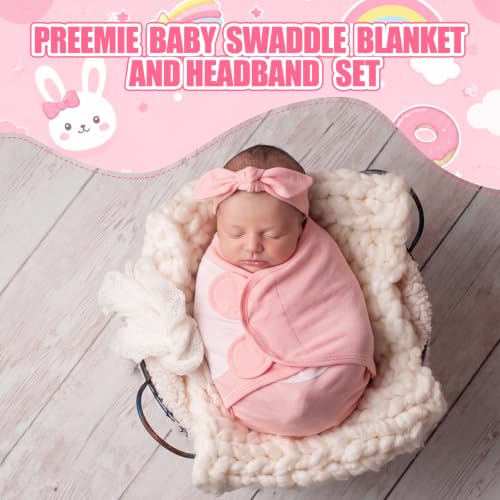 Image of 4 Pack Preemie Newborn Swaddle Set, Floral Style, Preemie