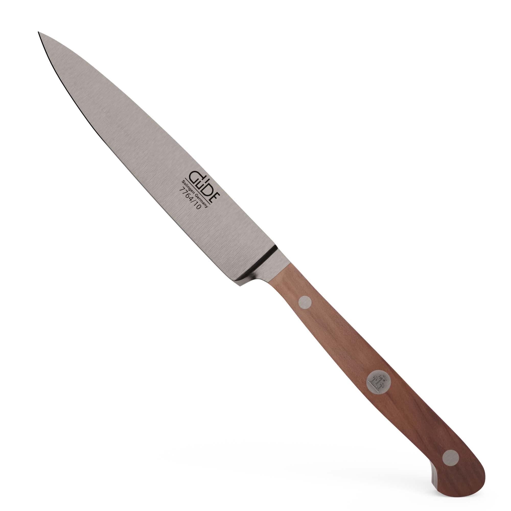 GÜDE Solingen Tradition - Spickmesser geschmiedet, 10 cm, Pflaumenholz, F.GÜDE, Office Messer, Handmade Germany, Braun