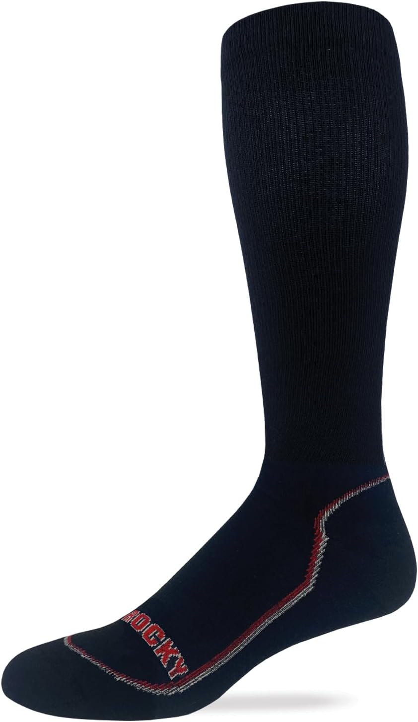 Rocky Mens Lightweight Merino Wool Year Round Tall Boot Socks 1 Pair Pack