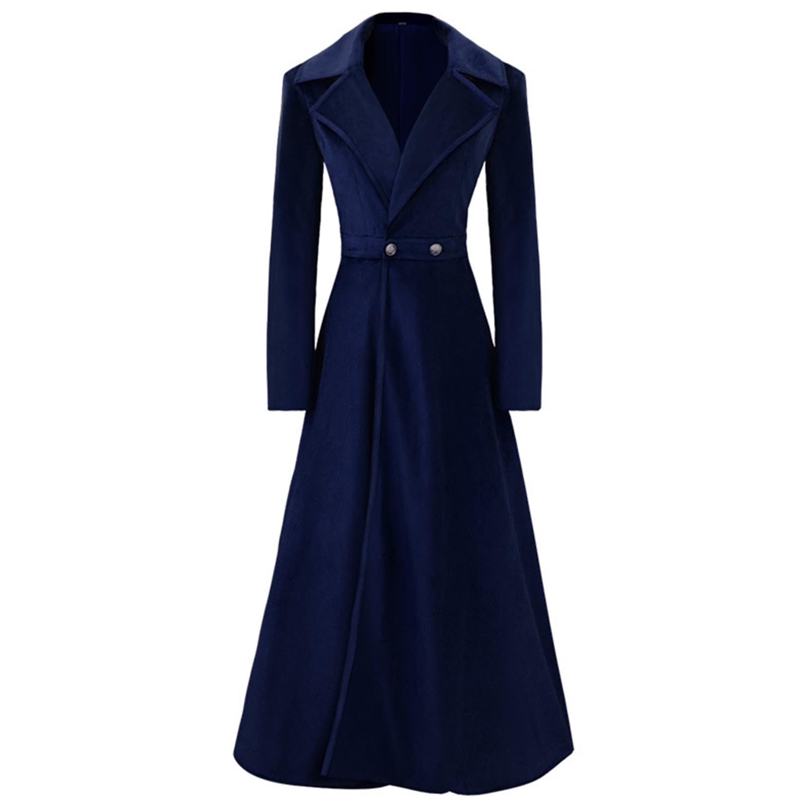 Womens Victorian Trench Coat Double Breasted Long Winter Jacket Medieval Vintage Windbreaker Overcoat