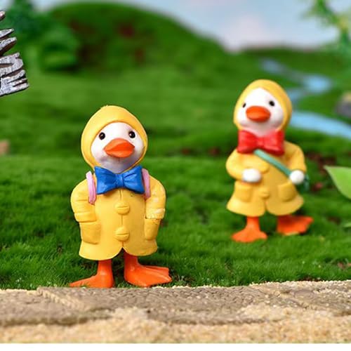 Estatuas de Patos en Resina Pintadas a Mano 4 Piezas miniatura 3